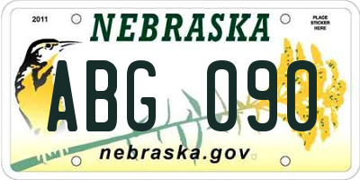 NE license plate ABG090