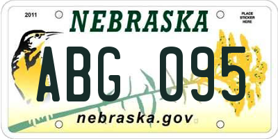 NE license plate ABG095