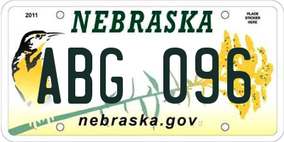 NE license plate ABG096