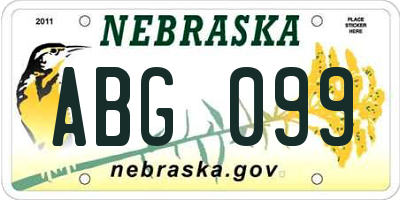 NE license plate ABG099
