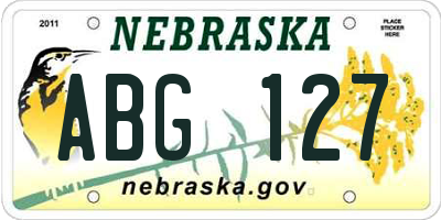 NE license plate ABG127