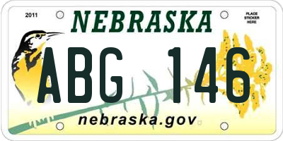 NE license plate ABG146