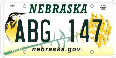 NE license plate ABG147