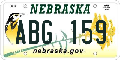 NE license plate ABG159