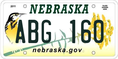 NE license plate ABG160