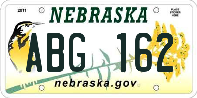 NE license plate ABG162