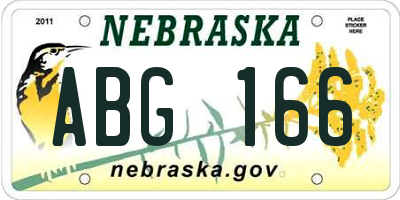 NE license plate ABG166