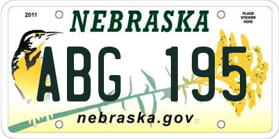 NE license plate ABG195