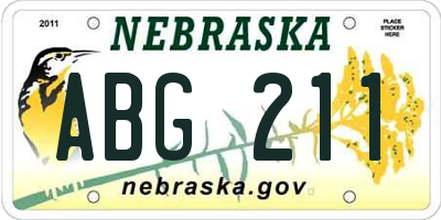 NE license plate ABG211