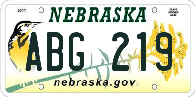 NE license plate ABG219