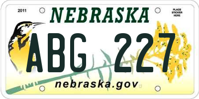 NE license plate ABG227