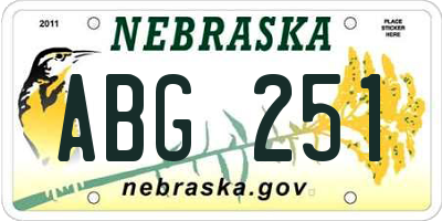 NE license plate ABG251