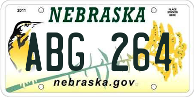 NE license plate ABG264