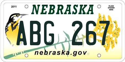 NE license plate ABG267