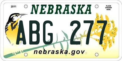 NE license plate ABG277