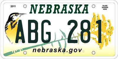 NE license plate ABG281
