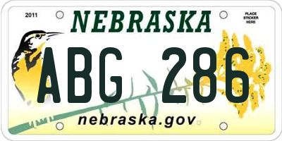 NE license plate ABG286