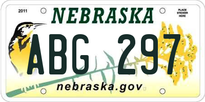 NE license plate ABG297