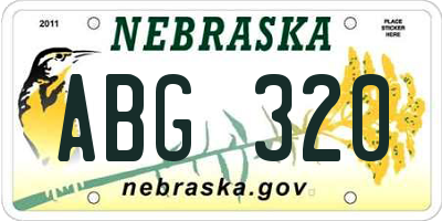 NE license plate ABG320