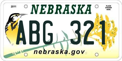 NE license plate ABG321
