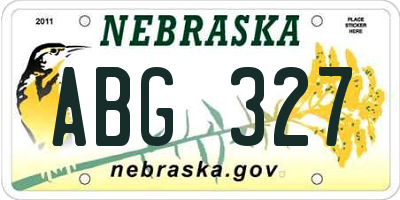 NE license plate ABG327