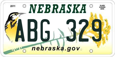 NE license plate ABG329