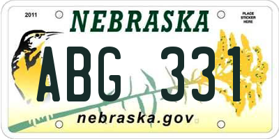 NE license plate ABG331