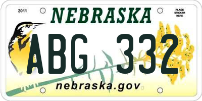 NE license plate ABG332