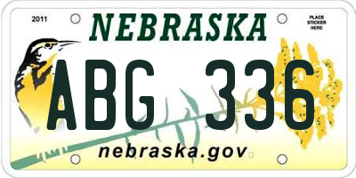 NE license plate ABG336