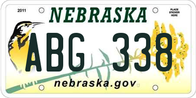 NE license plate ABG338