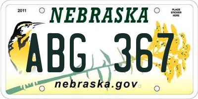 NE license plate ABG367