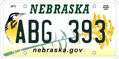 NE license plate ABG393