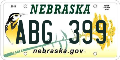 NE license plate ABG399