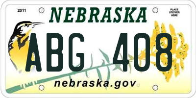 NE license plate ABG408