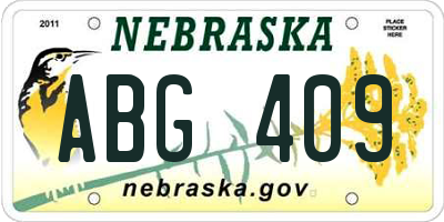 NE license plate ABG409