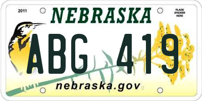 NE license plate ABG419