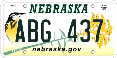 NE license plate ABG437