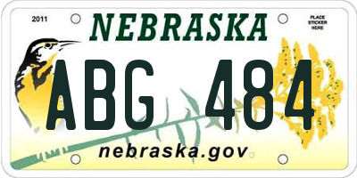 NE license plate ABG484