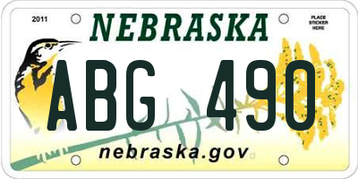 NE license plate ABG490