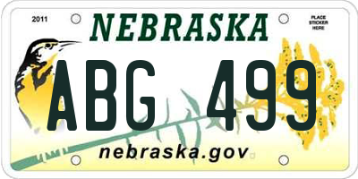 NE license plate ABG499