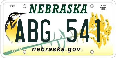NE license plate ABG541