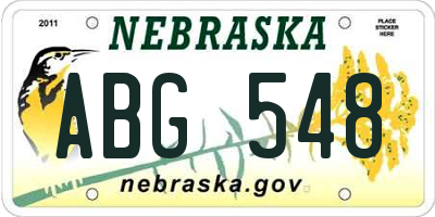 NE license plate ABG548