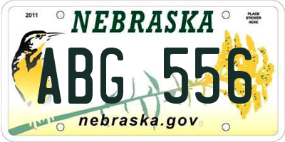 NE license plate ABG556
