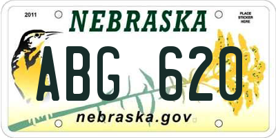 NE license plate ABG620