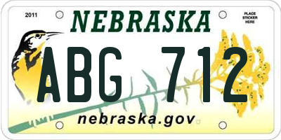 NE license plate ABG712