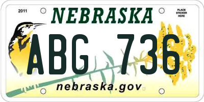 NE license plate ABG736