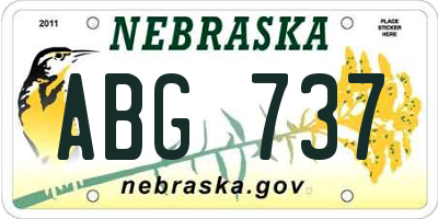 NE license plate ABG737