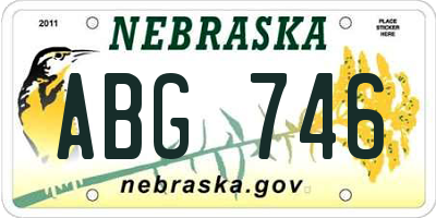 NE license plate ABG746