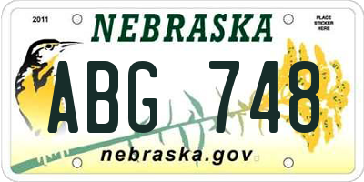 NE license plate ABG748