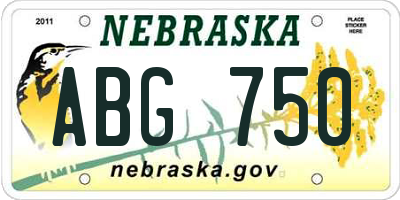 NE license plate ABG750